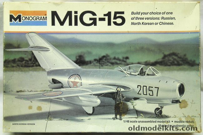 Monogram 1/48 Mig-15 White Box Issue - North Korean / Russian / Chinese Air Forces, 5403 plastic model kit